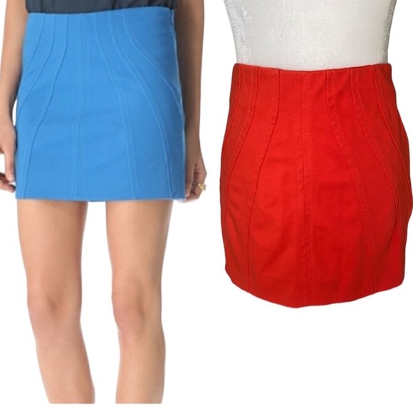 Diane Von Furstenberg Cameroon Blood Orange Mini Skirt - 8 - Picture 1 of 14